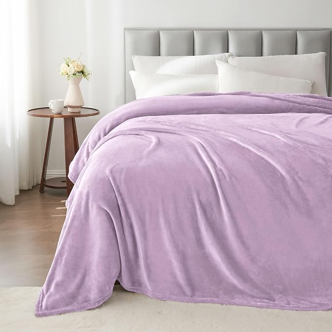BEDELITE Fleece Blanket Lilac Throw Blankets - Image 5