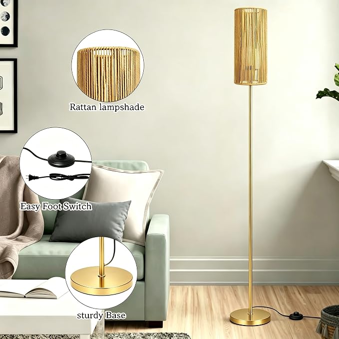 Ruiever Floor Lamp for Living Room, Farmhouse Floor lamp, Modern Standing lamp - Image 4
