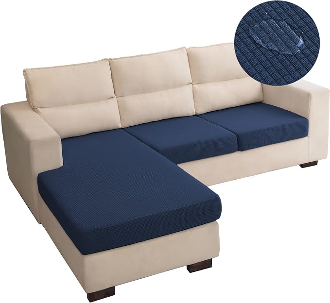 Water Repellent Sectional Couch Covers L Shape, Stretch Sofa Seat Cushion by TOPYUMH