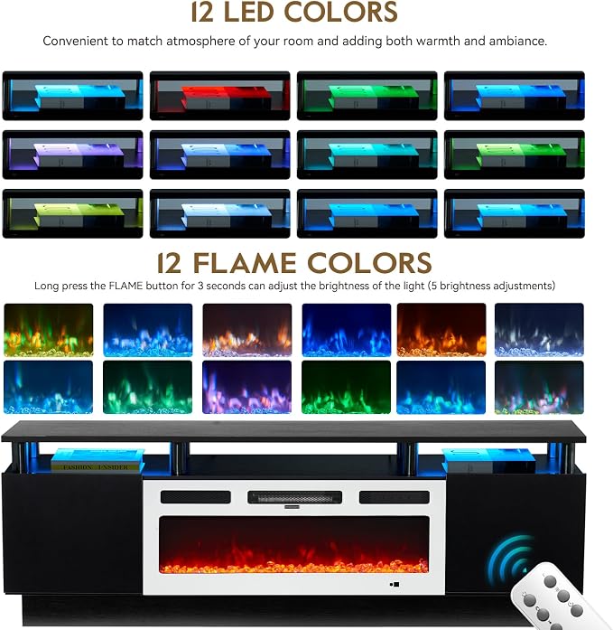 70" TV Stand for Living Room, Modern Entertainment Center & Media Console - Image 2