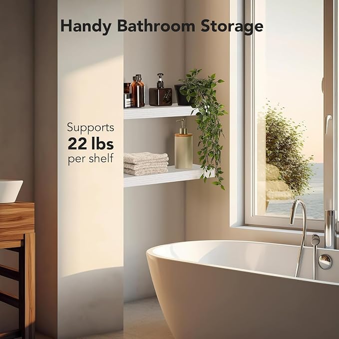 AMADA HOMEFURNISHING Floating Shelves Wall Mounted, 15 x 7 Inch Wall Shelves - Image 4