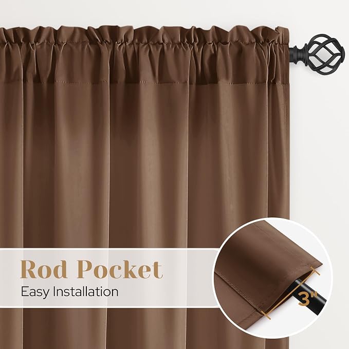 HOMEIDEAS Non-See-Through Brown Privacy Sheer Curtains, 52 X 45 Inches Long 2 - Image 6