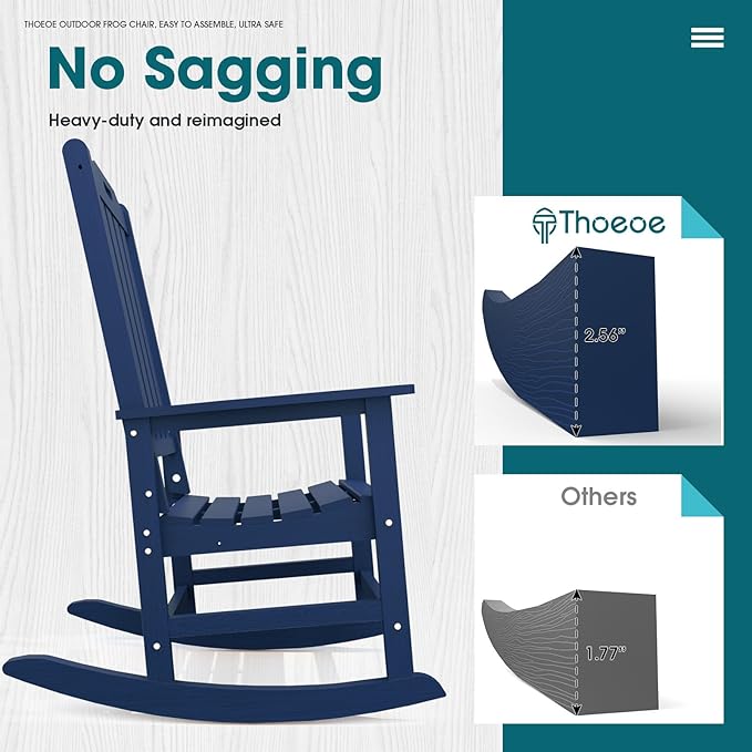 THOEOE Oversized Rocking Chair Set of 8, Outdoor Rocking Chair - Image 6