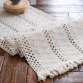 Macrame Table Runner Cream Beige Boho Table Runners by AlynsehomCreateaBetterLife
