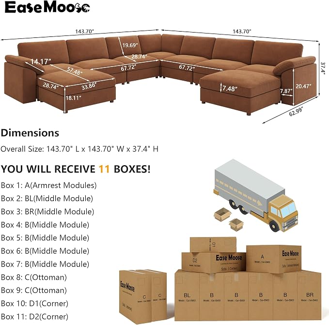 EASE MOOSE Oversized Modular Sectional Sofa - Image 2