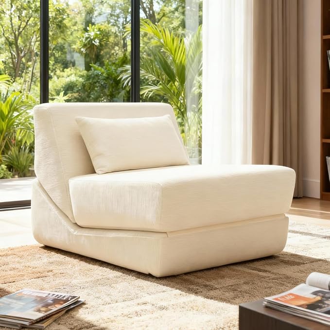 Fold Out Chair Bed, Folding Sofa Bed, 3 in 1 Convertible Sleeper Chair Bed by KAPEETOO