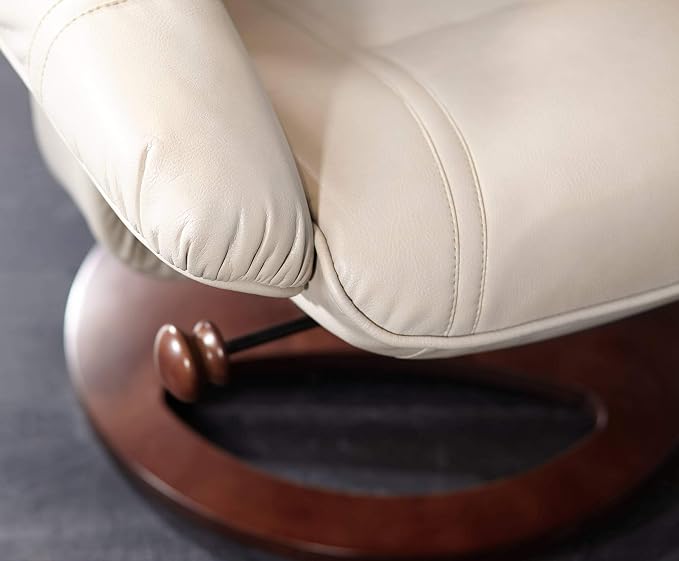 Benchmaster Newport Taupe Swivel Faux Leather Recliner Chair - Image 10