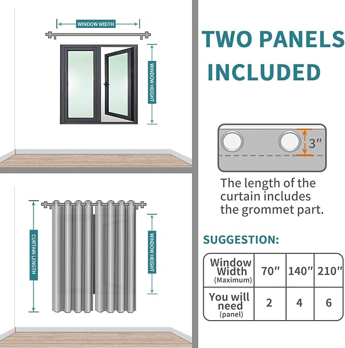 BGment Room Darkening Curtains 72 Inches Long - Image 7