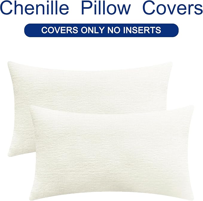 CaliTime Throw Pillow Covers Decorative 16 X 26 Inches Pack of 2 Cozy Chenille - Image 6