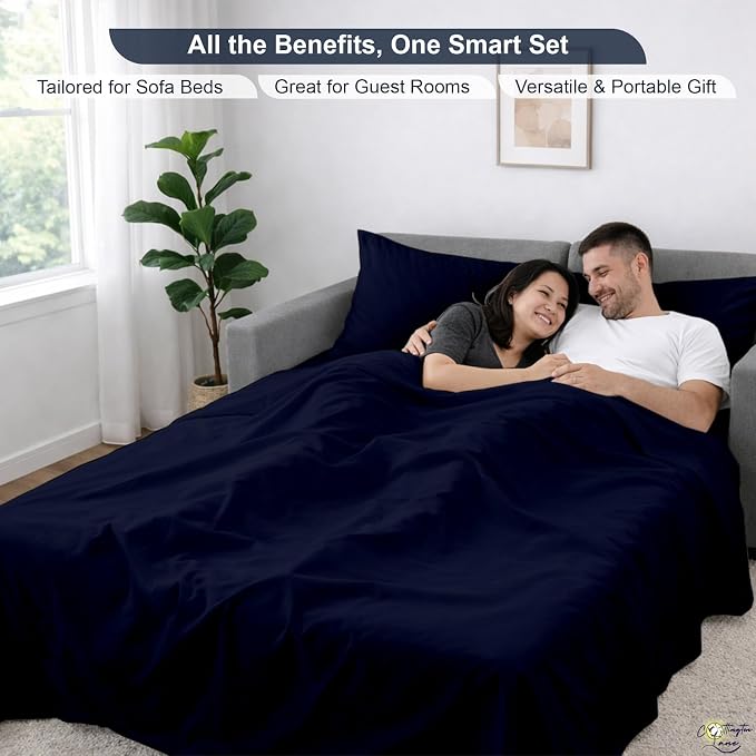Cottington Lane Sleeper Sofa Sheets Full Size, 4 Piece Premium Quality 100% - Image 6