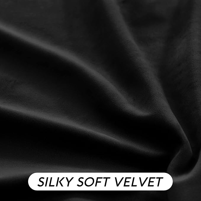 RYB HOME Black Velvet Curtains 102 inches - Image 5