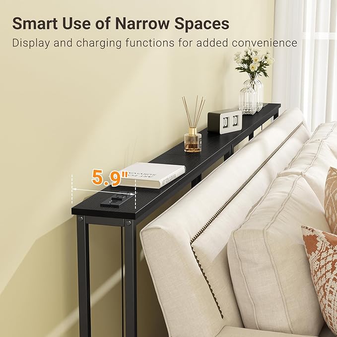 ELYKEN 5.9" Narrow Console Sofa Table - Image 7