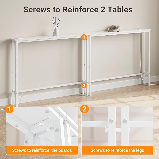 ELYKEN 2 Pack 5.9" Narrow Console Sofa Table - Image 7