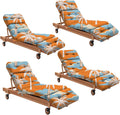4Pcs Outdoor Chaise Lounge Chair Cushion 75.1 x 22.8 x 4.7 Inches 100% by Uthem