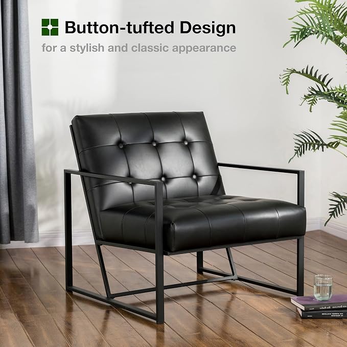 Glitzhome Mid Century Modern Accent Chairs Set of 2, Modern Living Room Chairs - Image 5
