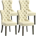 KCC Faux Leather Dining Chairs Set of 4, Upholstered High-end Tufted Dining by KCC
