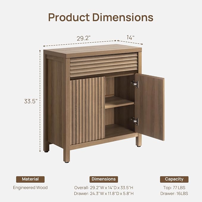 SICOTAS 58" Fluted Buffet Cabinet - Image 2