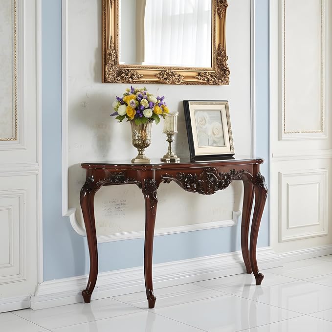Vintage French Console Table, Wood Entryway Table - Image 7