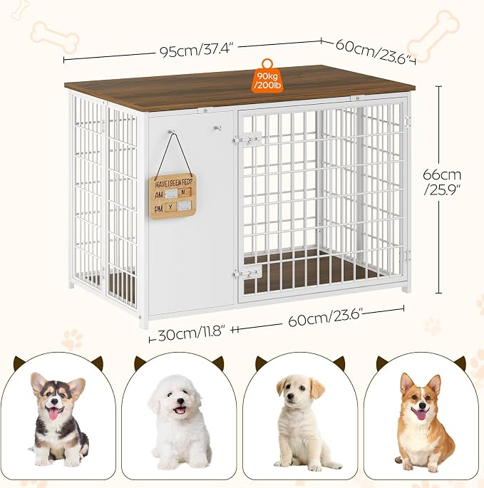 YATINEY Foldable Dog Crate Furniture, Dog Crate - Image 6