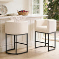 ClinQ 26" H Counter Height Bar Stools Set of 2, Modern Barrel Counter Stools by ExperienceExquisiteLife