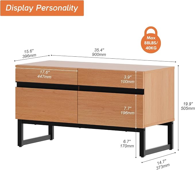 WAMPAT Modern TV Stand for 26-40 Inch TVs, Wood Entertainment Center - Image 2