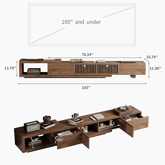 Mid-Century Style TV Stand 94.48", Entertainment Center - Image 2