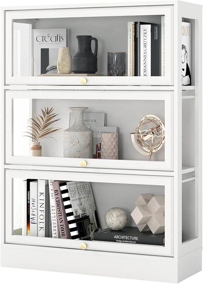 Display Cabinet with Acrylic Glass Doors, 3-Tiers Curio Cabinet with LED - Image 9
