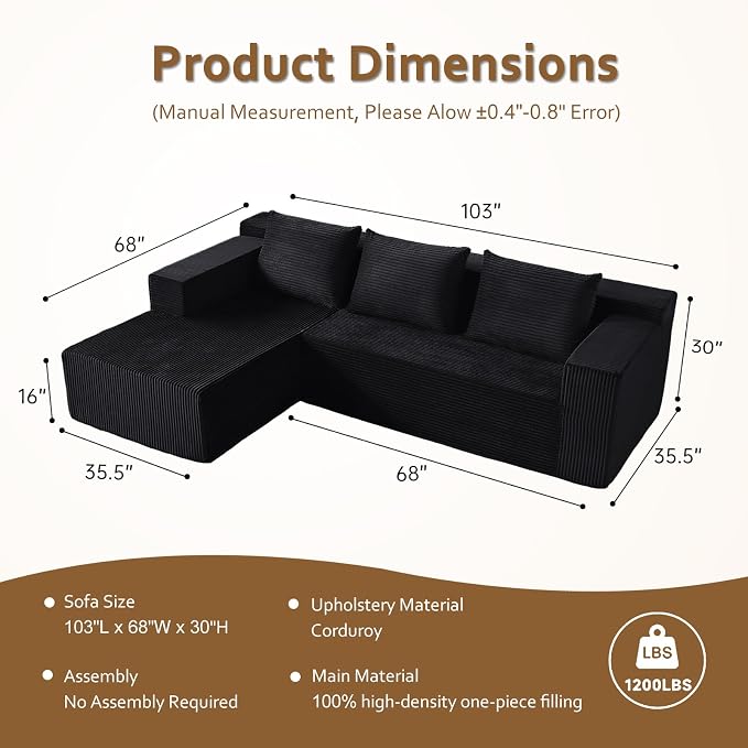 ANONER 103” Modular Sectional Sofa - Image 6