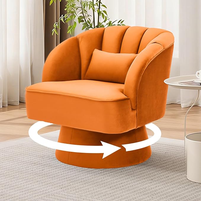 Garvee Ultra-Plush Swivel Accent Chair, 360° Barrel Lounge Chair - Image 8