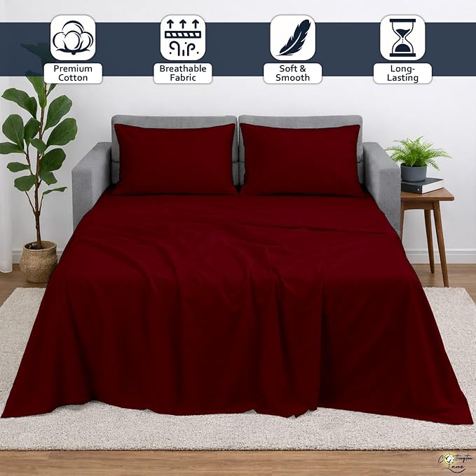 Cottington Lane Sleeper Sofa Sheets Full Size, 4 Piece Premium Quality 100% - Image 2