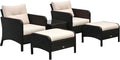 Outsunny 5 Pieces Rattan Wicker Lounge Chair Outdoor Patio Conversation Set by Outsunny