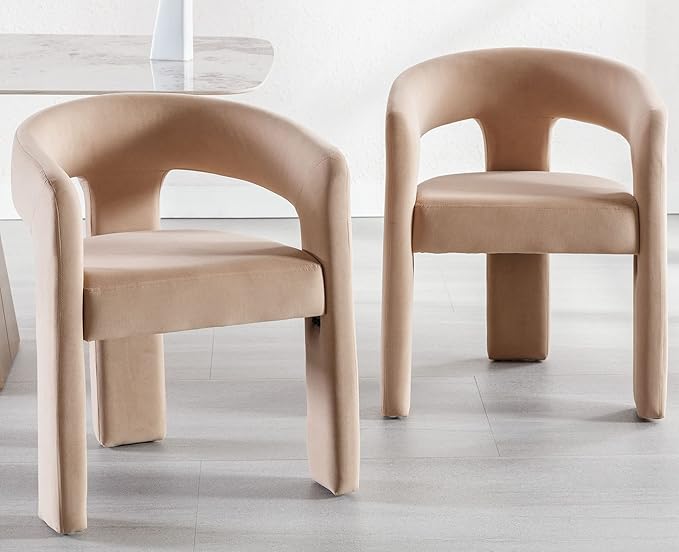 VESCASA Velvet Barrel Dining Chair - Image 7