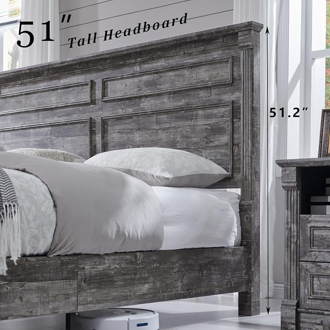 Aitjunz Farmhouse King Size Bed Frame - Image 4