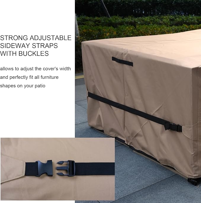 Patio Furniture Set Cover Waterproof Rectangular Heavy Duty 600D Outdoor - Image 5