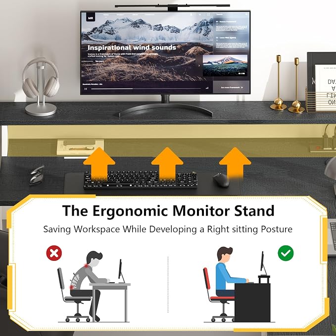 YOMILUVE 63" Farmhouse L Shaped Executive Desk - Image 8
