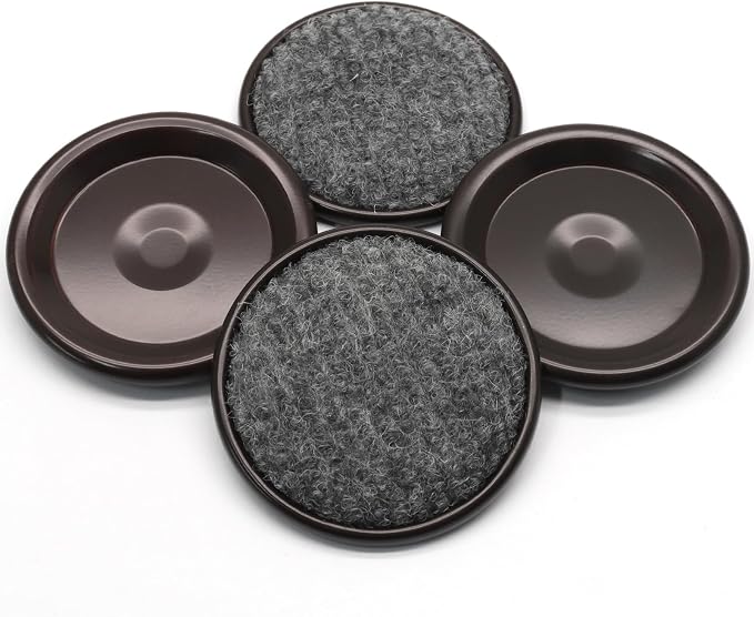 12Pcs Round Metal Felt Furniture Caster Cups, 1-5/8Inch Carpet-Bottom Furniture - Image 2