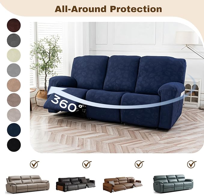 Gennia Recliner Sofa Covers 5 Pieces, Waterproof Sectional Couch Cover Stretch - Image 6