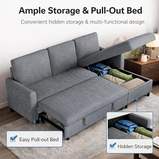 JAMFLY Pull Out Sleeper Sofa Bed - Image 6