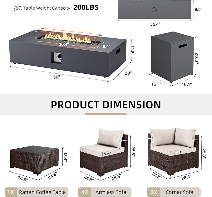 UPHA 9 Pieces Patio Furniture Sets, Wicker Outdoor Sectional Sofa Couch - Image 2