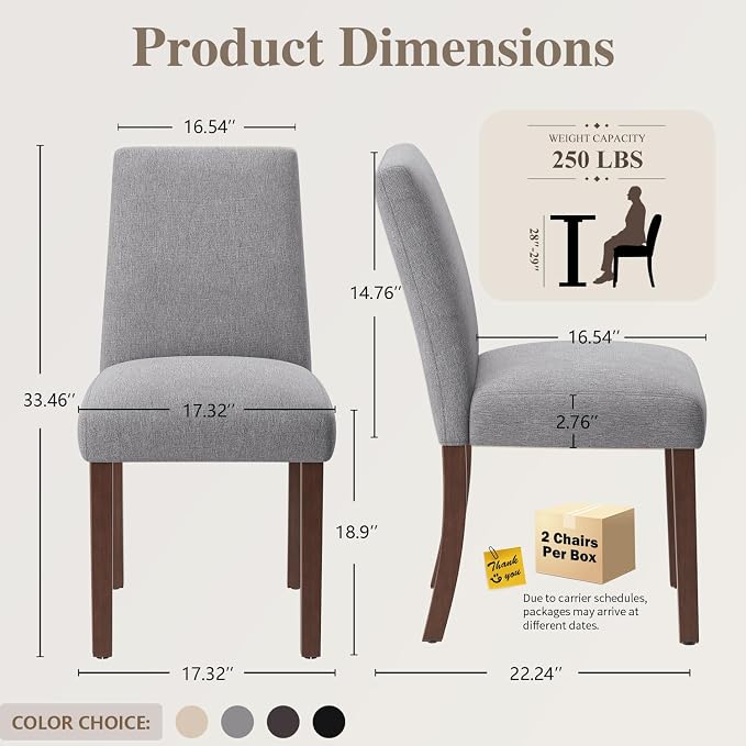 Dining Chairs Set of 4, Modern Dining Room Chairs - Image 2