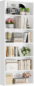 FOTOSOK 6-Tier Open Bookcase and Bookshelf, Freestanding Display Storage by FOTOSOK