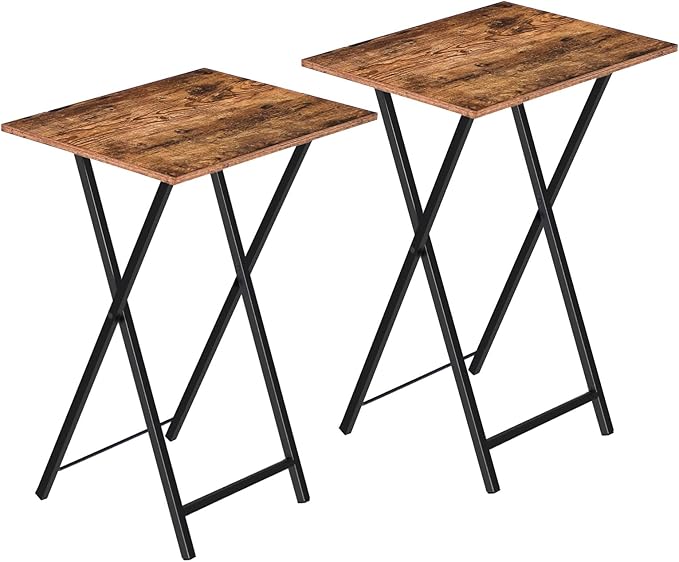 HOOBRO Folding TV Tray Tables, Industrial Snack Tables by HOOBRO