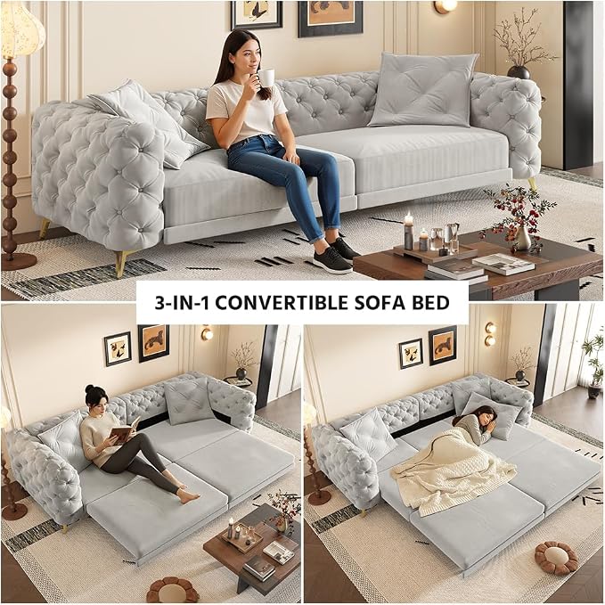 97.7" Convertible Queen Sleeper Sofa - Image 3