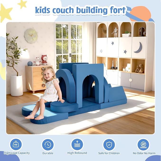 Kids Modular Play Sofa Convertible Foam Play Mat, Transformable Into a Game - Image 7