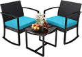 Greesum 3 Piece Patio Furniture Set, All-Weather Imitation Rattan Conversation by BuynowfromGreesum