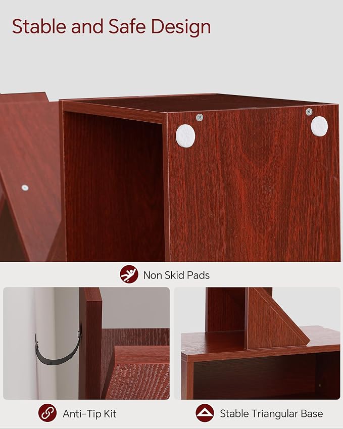 SUNMORY 6 Tier Tree Bookshelf, Tall Bookcase - Image 7