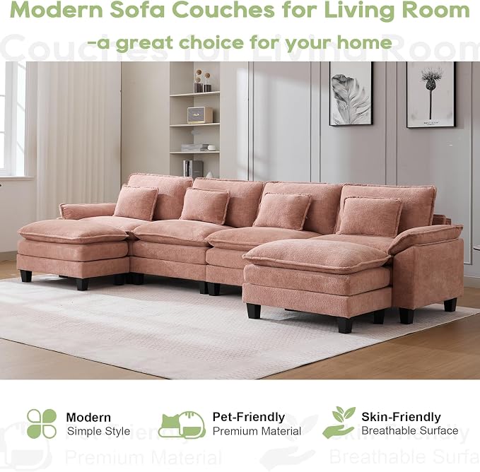 Oprisen 154" Modular Sectional Sofa, Comfy Cloud Couch Sectional Sofa - Image 7