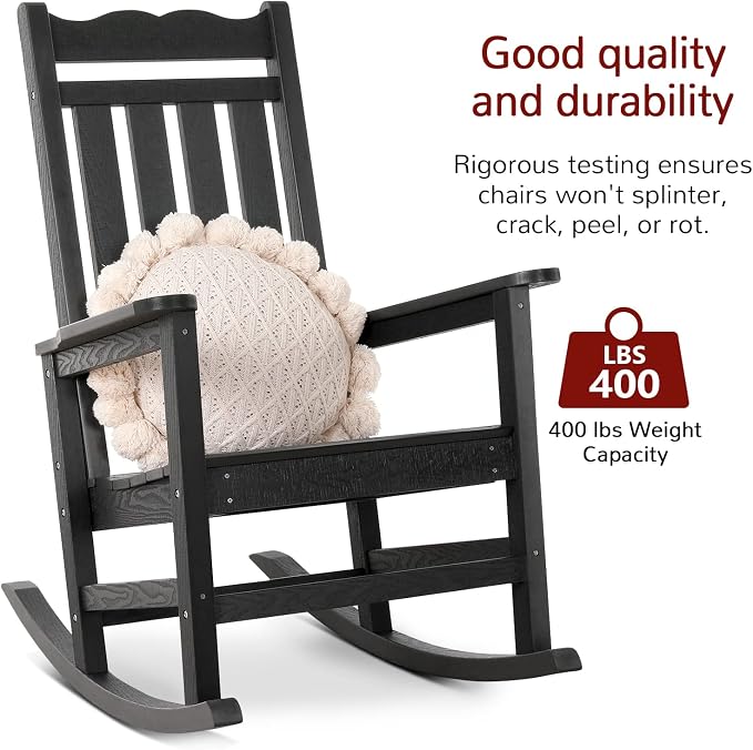 Stoog Outdoor Rocking Chairs Set of 4, All-Weather Porch Rocker - Image 4