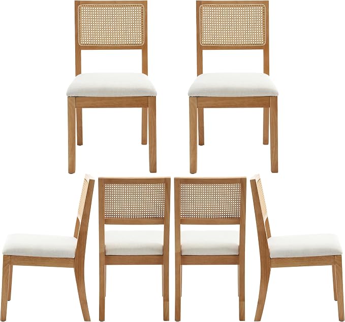 Westice Rattan Dining Chairs Set of 6, Farmhouse Natural Dining Room Chairs by ChairsforHomeLivingRoom