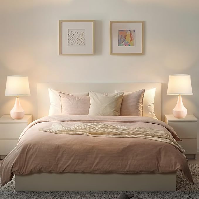 GyroVu 18" Table Lamp Set of 2, Ceramic Lamp Classic Beside Lamps Nightstand - Image 5